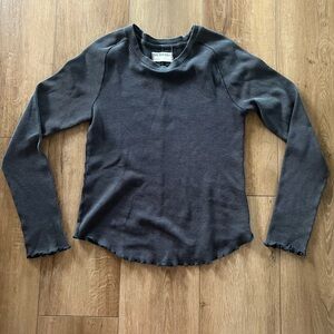 We The Free Charcoal Waffle Long-Sleeve